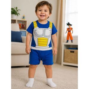 Dragon Ball Z Vegeta Saiyan Armor Romper Bodysuit Costume Size 90/52 (2T)